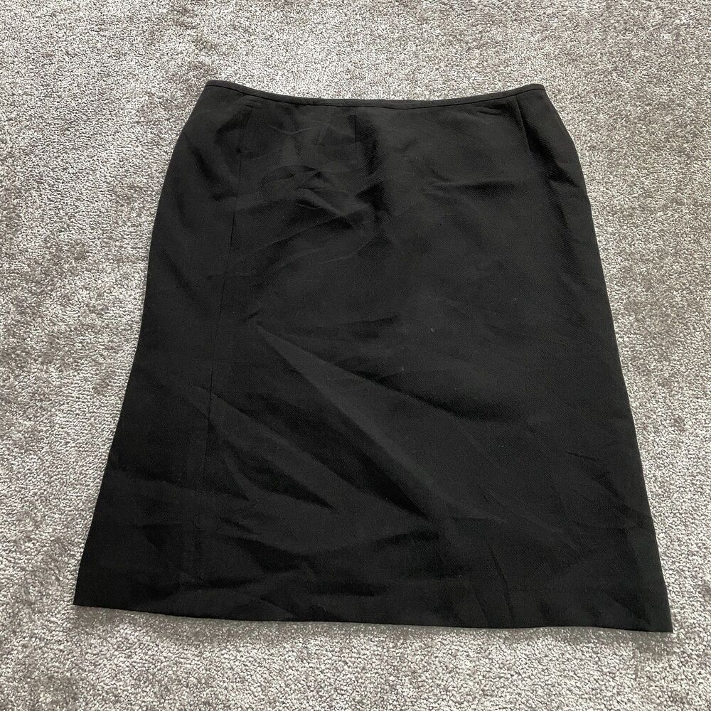 Evan Picone Suit Skirt Womens Petite 16P Black Straight Pencil Knee Length Zip